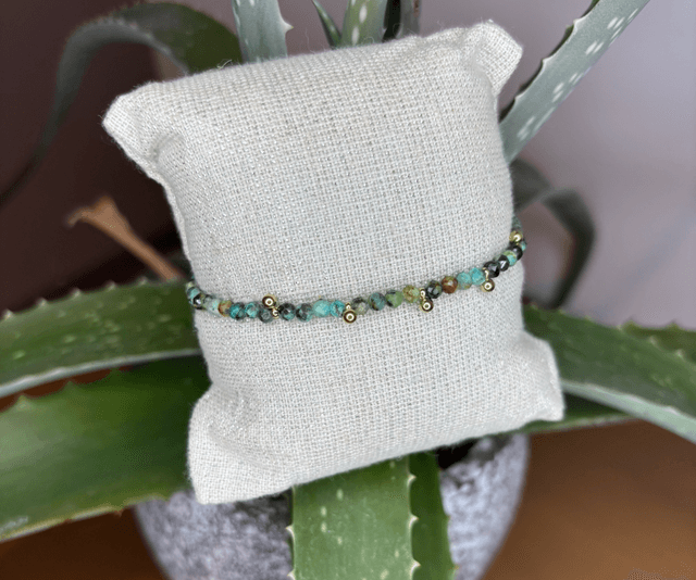 Bracelets perles/vert/soleil 