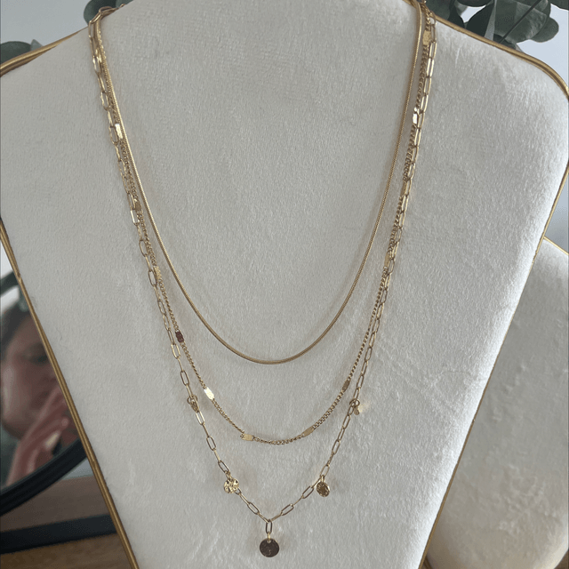 Collier triple rangs