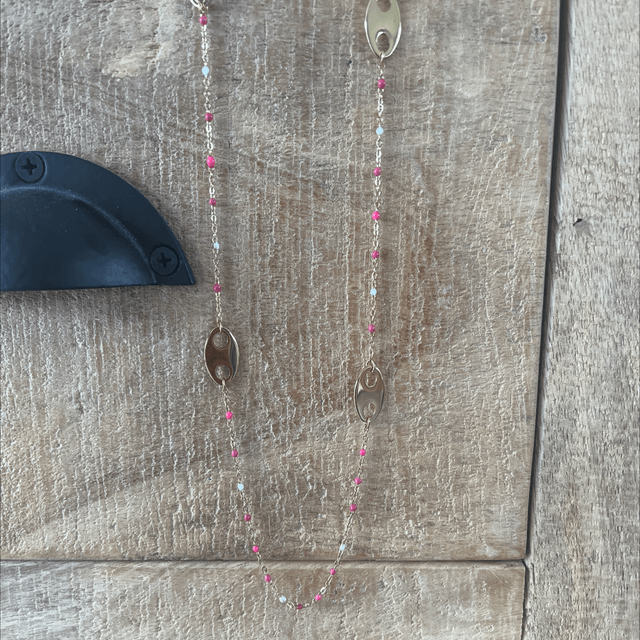 Sautoir fuchsia